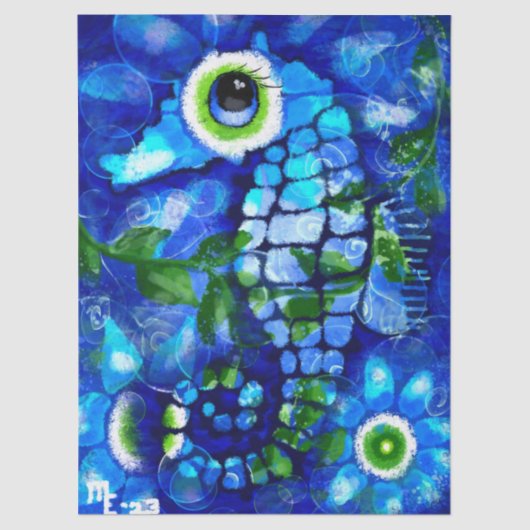 grillige zeepaardje kust nautische ontkoppeling tissuepapier (Voorkant)