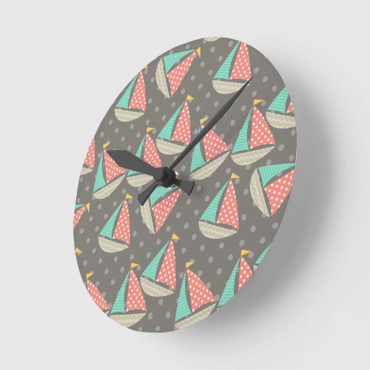 Grillige Zeilboten Ronde Klok (Hoek)