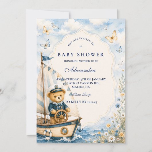 Grillige Zeiler Beer Babyshower Kaart (Voorkant)