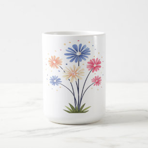 Grillige Zes Madeliefjes Lente Bloemen Boeket Koffiemok