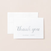 Grillige Zilveren Kalligrafie Huwelijks Dankjewel Folie Kaarten (Voorkant met envelop)