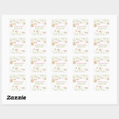 grillige zoete roze bloemblemen adres Sticker (Vel)