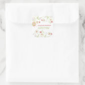 grillige zoete roze bloemblemen adres Sticker (Tas)