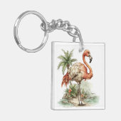 GRILLIGE ZOMER FLAMINGO EN DOLFIJN SLEUTELHANGER (Voorkant Links)