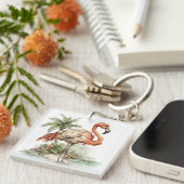 GRILLIGE ZOMER FLAMINGO EN DOLFIJN SLEUTELHANGER (Voorkant Rechts)