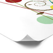 Grillige Zomer Vogels Krullen Moderne Natuur Wijnr Poster (Hoek)