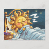 grillige zon in bed in slaap briefkaart (Voorkant)