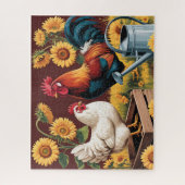 Grillige Zonnebloem Haan Legpuzzel (Verticaal)