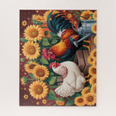 Grillige Zonnebloem Haan Legpuzzel (Verticaal)