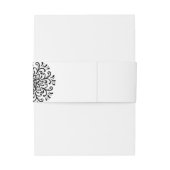 Grillige Zwart-Wit Bloemrijke Bruiloft Uitnodigingen Wikkel (Achterkant Voorbeeld)