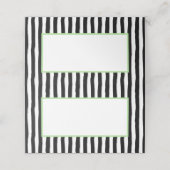 Grillige zwarte en witte strepen met groen plaatskaartje (Buitenkant ongevouwen)
