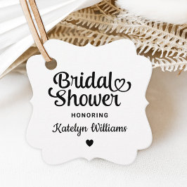 Grillige Zwarte Hart Script Trouwfeest Borrel Bedankjes Labels