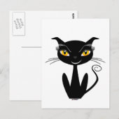 Grillige Zwarte Kat Briefkaart (Voorkant / Achterkant)