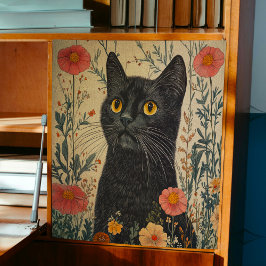 grillige zwarte kat decoupage tissuepapier