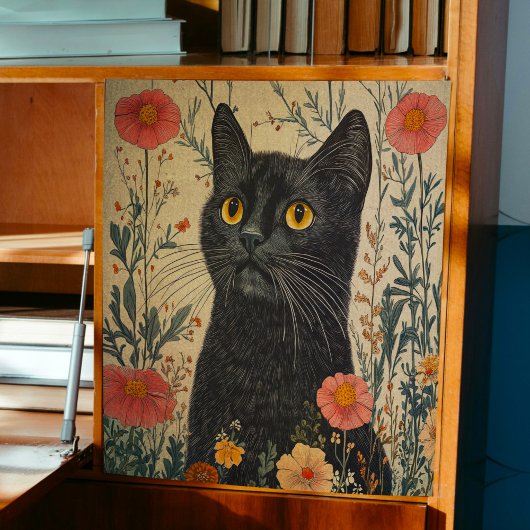 grillige zwarte kat decoupage tissuepapier