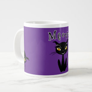 Grillige Zwarte Kat Meow! Grote Koffiekop