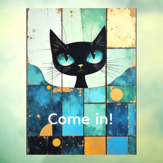  grillige zwarte kat raamsticker (Vel 3)