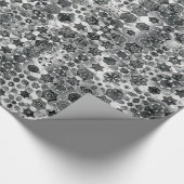 Grillige Zwarte Witte Sneeuwvlok Abstract Patroon Cadeaupapier (Hoek)