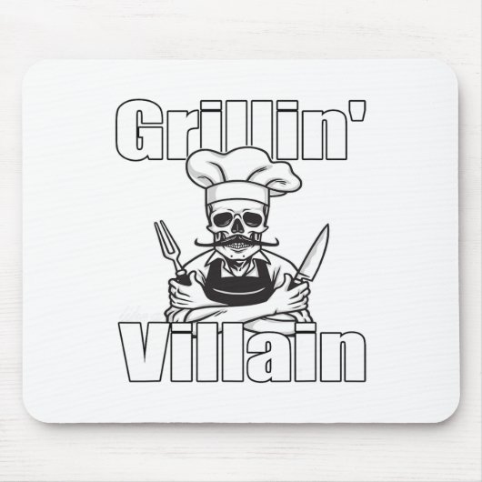 Grillin als een schurk BBQ Grillin en Chillin Gril Muismat (Voorkant)