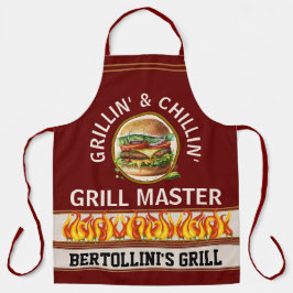 Grillin' and Chillin' All-Over Print Schort