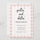 Grillin' and Chillin' Gingham BBQ Uitnodiging (Voorkant)