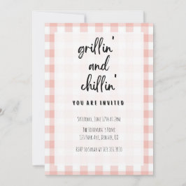 Grillin' and Chillin' Gingham BBQ Uitnodiging