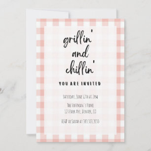 Grillin' and Chillin' Gingham BBQ Uitnodiging