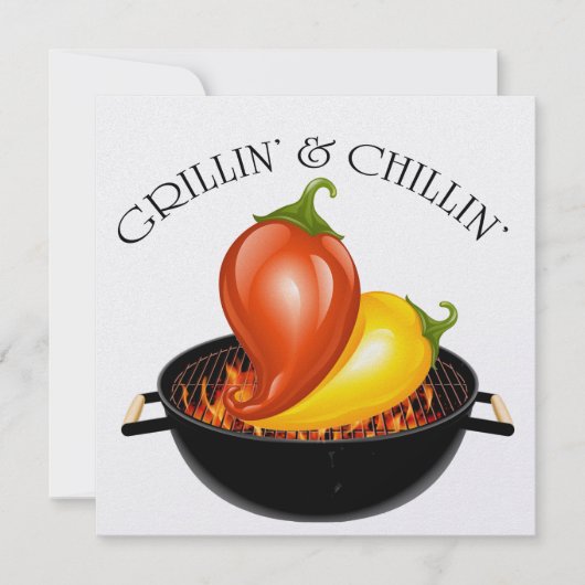 Grillin' and Chillin' Invitation Kaart (Voorkant)