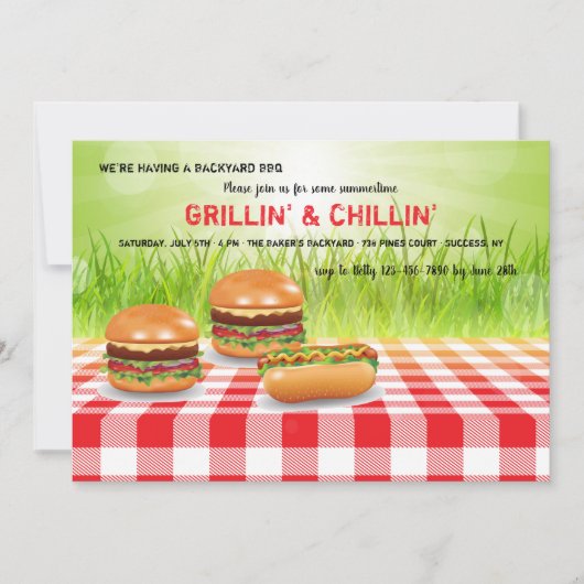 Grillin' and Chillin' Invitation Kaart (Voorkant)