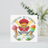 Grillin' and Chillin' Invitation Kaart (Staand voorkant)