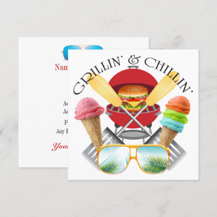 Grillin' and Chillin' Invitation Kaart