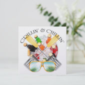 Grillin' and Chillin' Invitation Kaart (Staand voorkant)