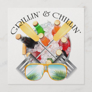 Grillin' and Chillin' Invitation Kaart