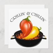 Grillin' and Chillin' Invitation Kaart (Voorkant / Achterkant)
