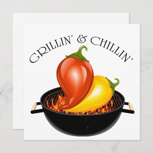 Grillin' and Chillin' Invitation Kaart (Voorkant / Achterkant)