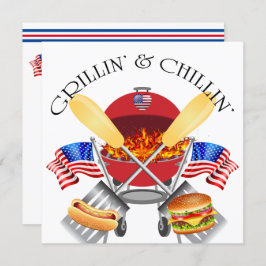 Grillin' and Chillin' Invitation Kaart