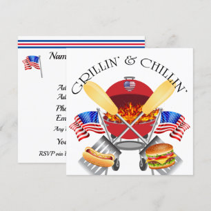 Grillin' and Chillin' Invitation Kaart