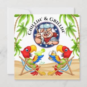 Grillin' and Chillin' Invitation Kaart