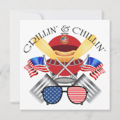 Grillin' and Chillin' Patriotic Cookout uitnodigin Kaart (Voorkant)