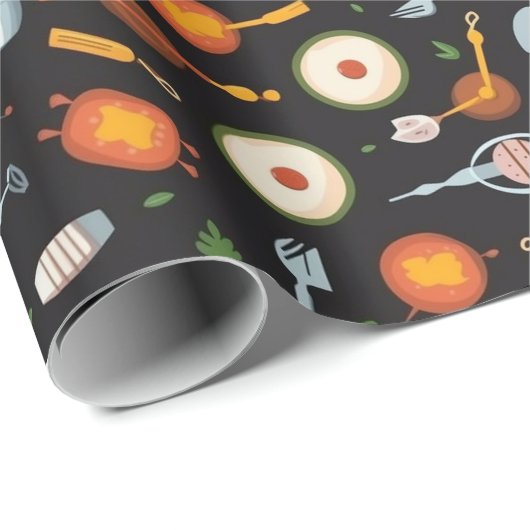Grillin' and Chillin' Pattern Cadeaupapier (Rol Hoek)