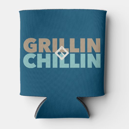 Grillin' and Chillin' Personalized Blikjeskoeler (Voorkant)