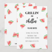 Grillin' and Chillin' Watermelon BBQ Uitnodiging (Voorkant / Achterkant)