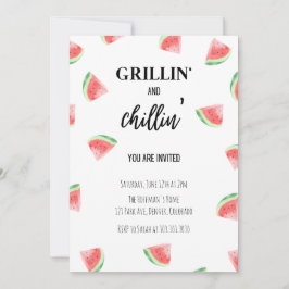 Grillin' and Chillin' Watermelon BBQ Uitnodiging