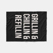 Grillin Chillin en Refillin Dad BBQ Cook Grappig Fleece Deken (Voorkant (Horizontaal))