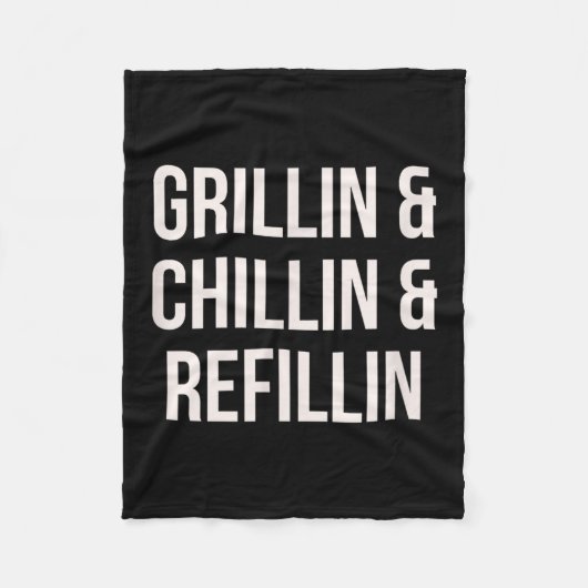 Grillin Chillin en Refillin Dad BBQ Cook Grappig Fleece Deken (Voorkant)