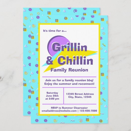 Grillin & Chillin Family Reunion BBQ Cookout Kaart (Voorkant / Achterkant)