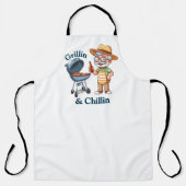Grillin’ & Chillin’ – Grappig BBQ-ontwerp voor pap Schort (Voorkant)
