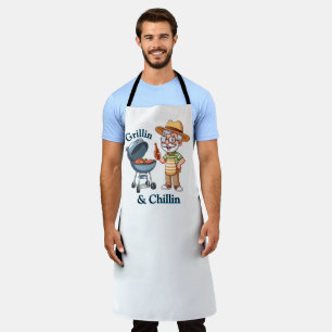 Grillin’ & Chillin’ – Grappig BBQ-ontwerp voor pap Schort