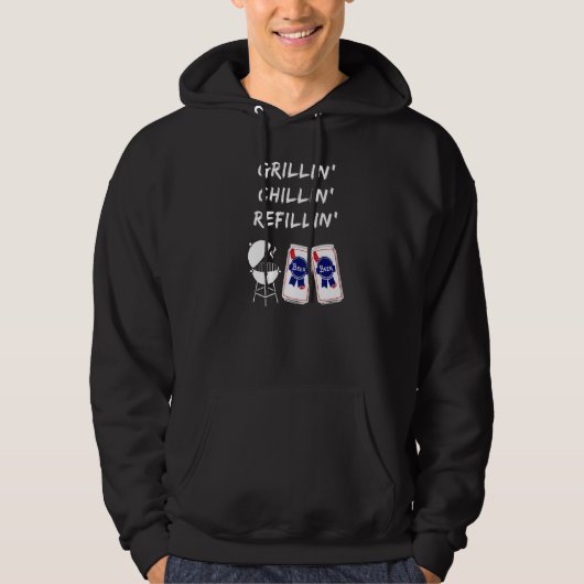 Grillin' Chillin' Refillin' Cute Summer Grilling B Hoodie (Voorkant)