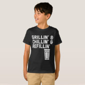 Grillin Chillin Refillin Funny Bbq Grill Drinking  T-shirt (Voorkant volledig)